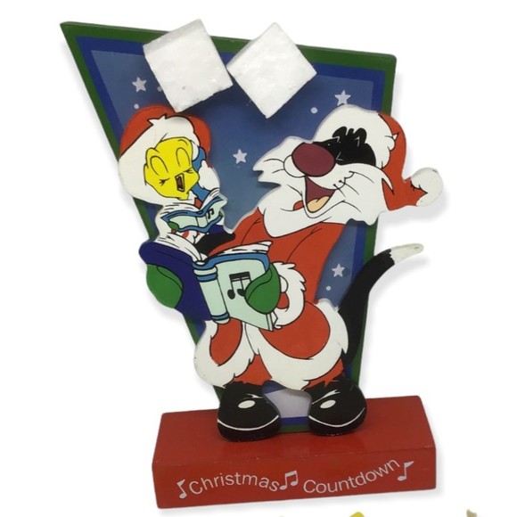 Looney Tunes Wooden Christmas Countdown Tweedy Sylvester 24 days Children Box - Picture 3 of 7